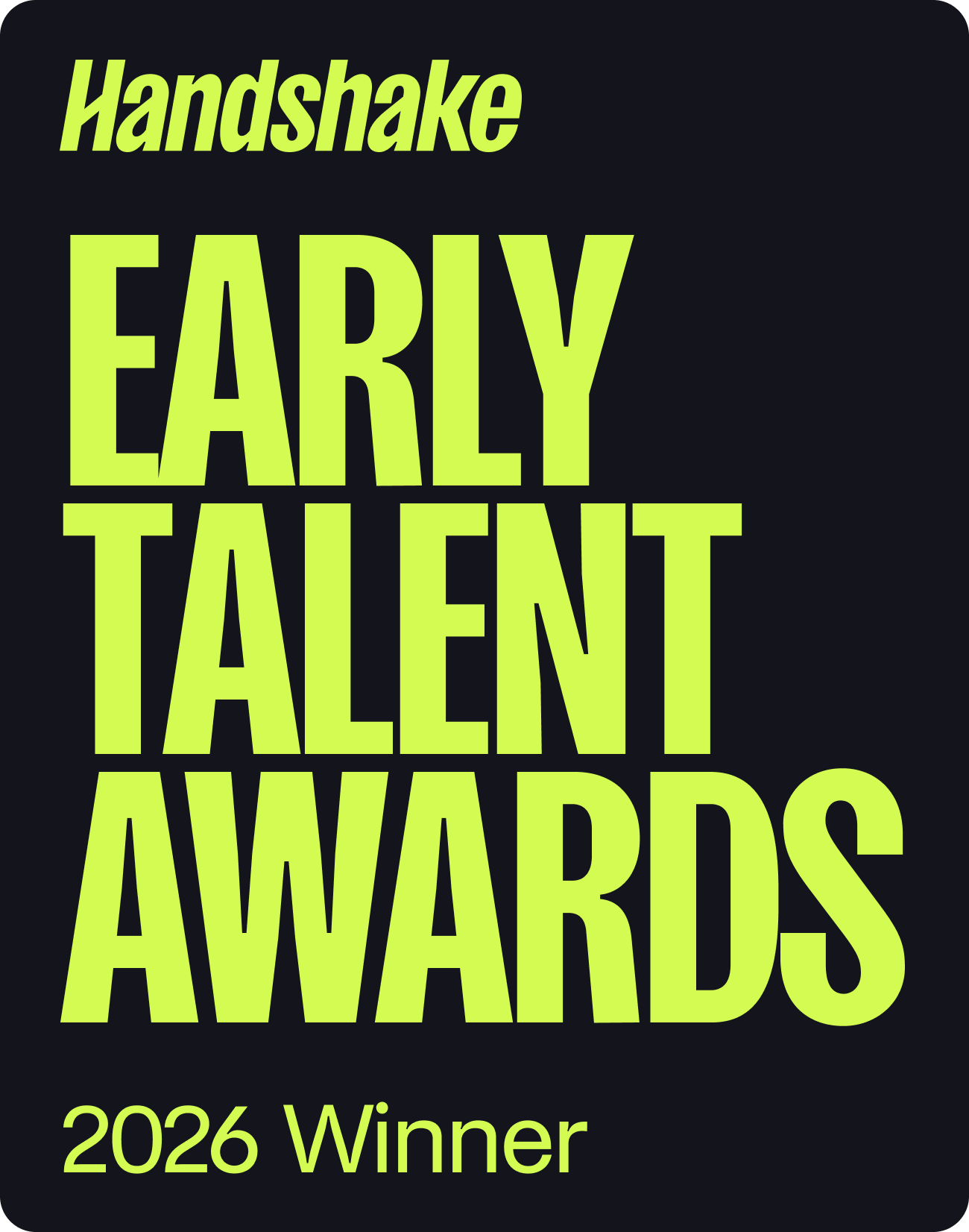 Handshake Early Talent Awards 2026 Winner badge