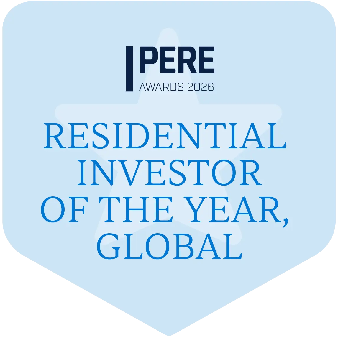 PERE Awards 2026 — Residential Investor of the Year, Global