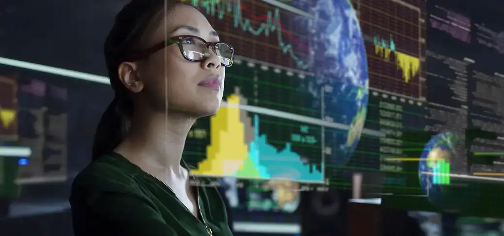 A Schneider Electric employee working in an energy technology environment