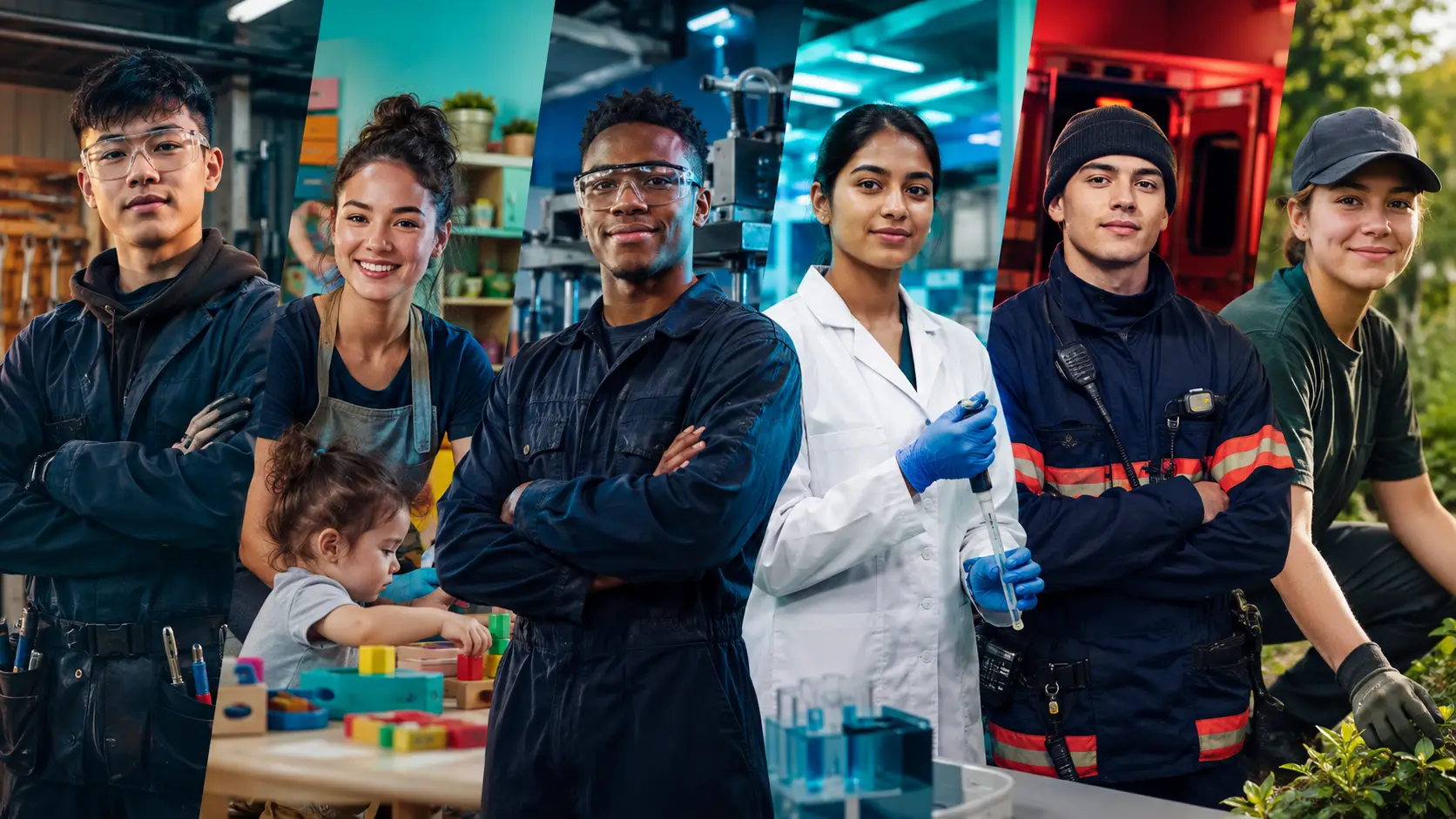 six people representing different careers